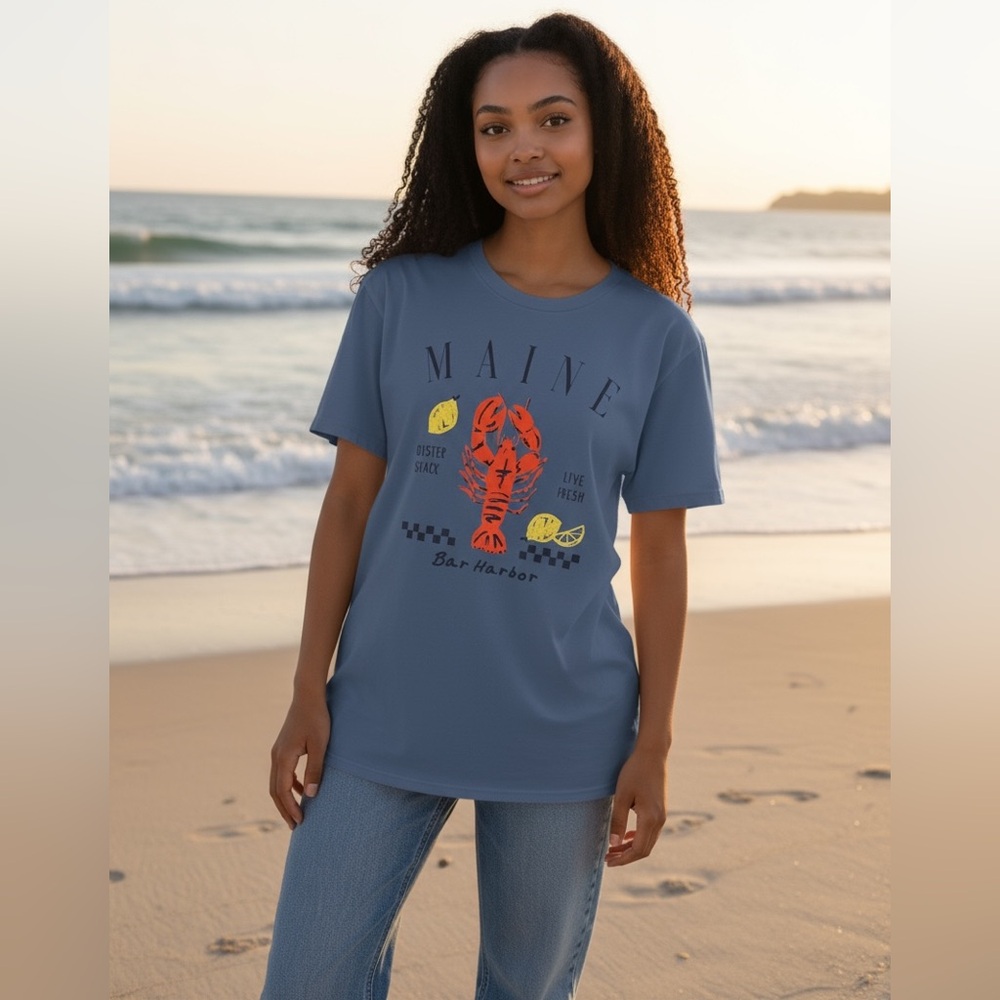 #420. Maine Lobster Shack Graphic Tee - Blue - Picture 4 of 7